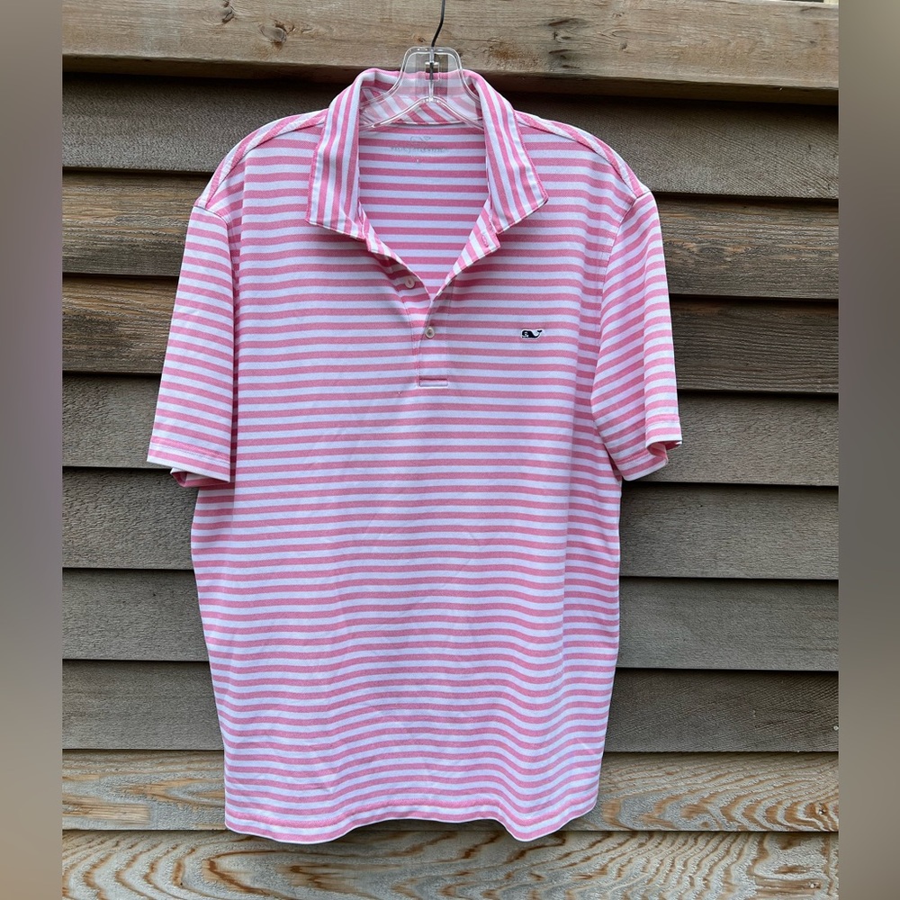 Casual pink and white Vineyard Vines Polo Shirt